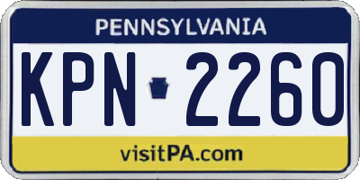 PA license plate KPN2260