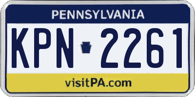 PA license plate KPN2261