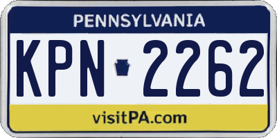 PA license plate KPN2262