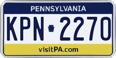 PA license plate KPN2270