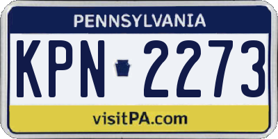 PA license plate KPN2273