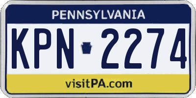 PA license plate KPN2274