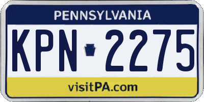 PA license plate KPN2275