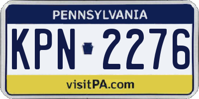 PA license plate KPN2276