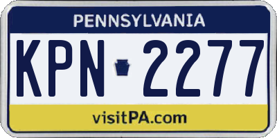 PA license plate KPN2277