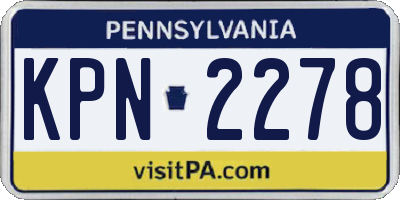 PA license plate KPN2278