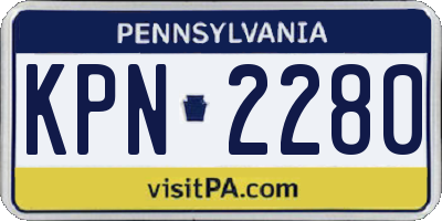 PA license plate KPN2280