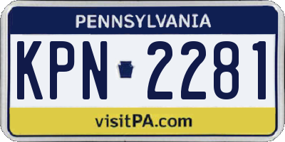 PA license plate KPN2281