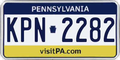 PA license plate KPN2282