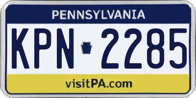 PA license plate KPN2285