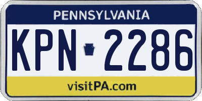 PA license plate KPN2286