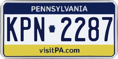 PA license plate KPN2287