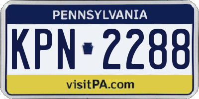 PA license plate KPN2288