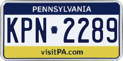 PA license plate KPN2289