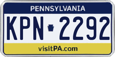 PA license plate KPN2292