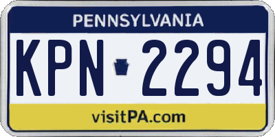 PA license plate KPN2294