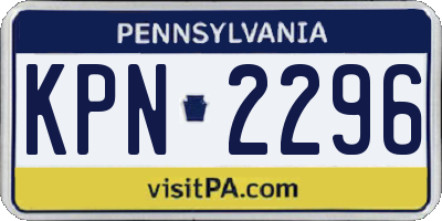 PA license plate KPN2296