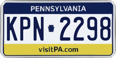 PA license plate KPN2298