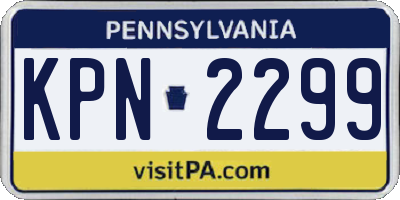 PA license plate KPN2299