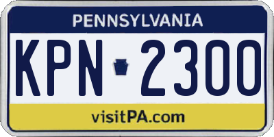 PA license plate KPN2300