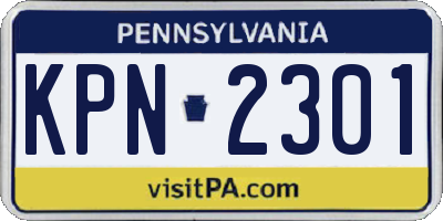 PA license plate KPN2301