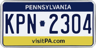 PA license plate KPN2304