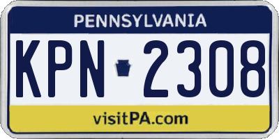 PA license plate KPN2308