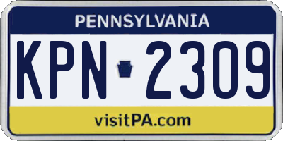 PA license plate KPN2309