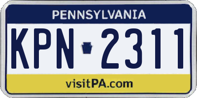 PA license plate KPN2311