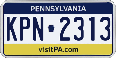 PA license plate KPN2313