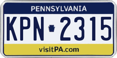 PA license plate KPN2315