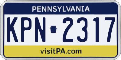 PA license plate KPN2317
