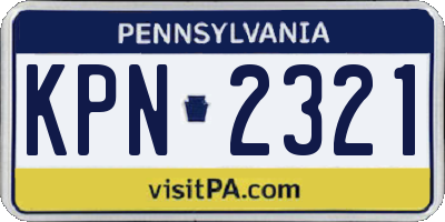PA license plate KPN2321