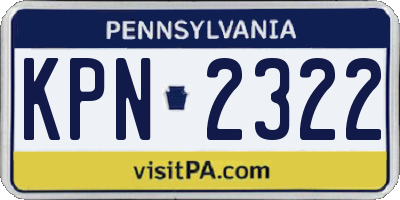 PA license plate KPN2322