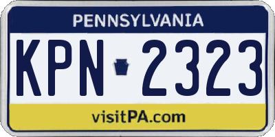 PA license plate KPN2323