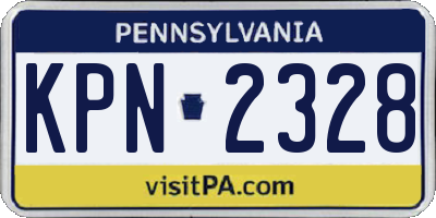 PA license plate KPN2328
