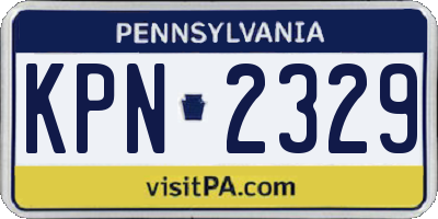 PA license plate KPN2329
