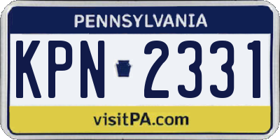 PA license plate KPN2331