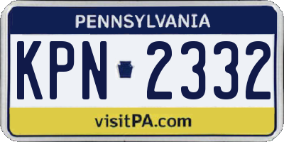 PA license plate KPN2332