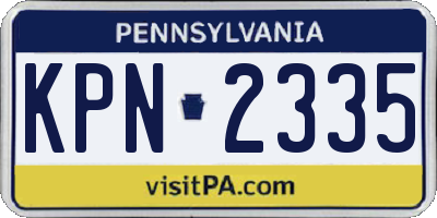 PA license plate KPN2335
