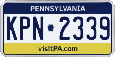 PA license plate KPN2339