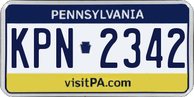 PA license plate KPN2342