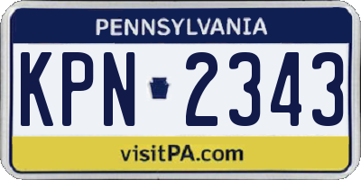 PA license plate KPN2343