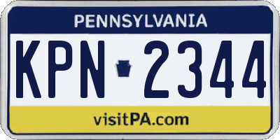 PA license plate KPN2344