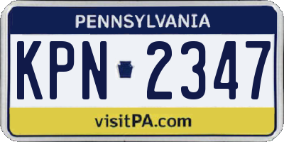 PA license plate KPN2347