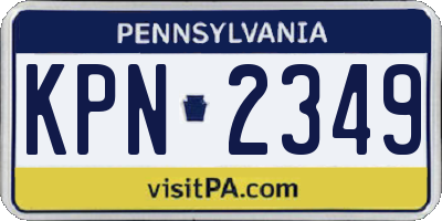 PA license plate KPN2349
