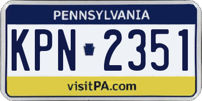 PA license plate KPN2351