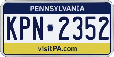 PA license plate KPN2352