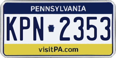 PA license plate KPN2353