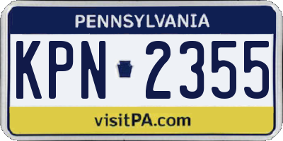 PA license plate KPN2355